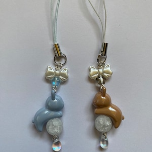 Handmade Bunny Beaded Phone Charms