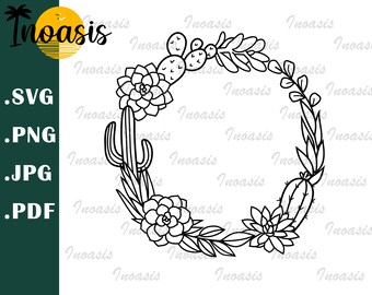 Download Succulent Wreath Svg Etsy