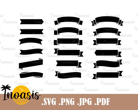 Download Banner Svg Label Svg Ribbon Stencil Clipart Ribbon Banner Etsy