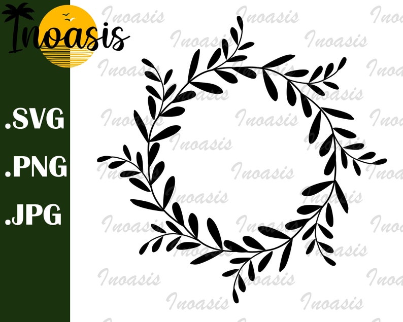 Download Flower Frame Clipart Vector Instant Digital Download Leaf Wreath Svg Monogram Svg Wreath Craft Wreath Vector Clip Art Art Collectibles