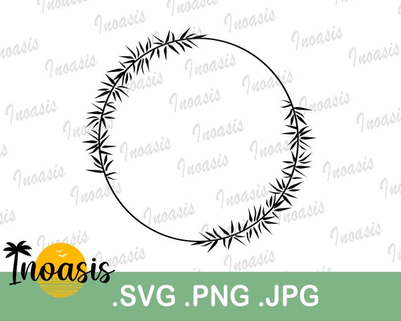 Download Art Collectibles Clip Art Decorative Leaf Wreath Svg Monogram File Cut File