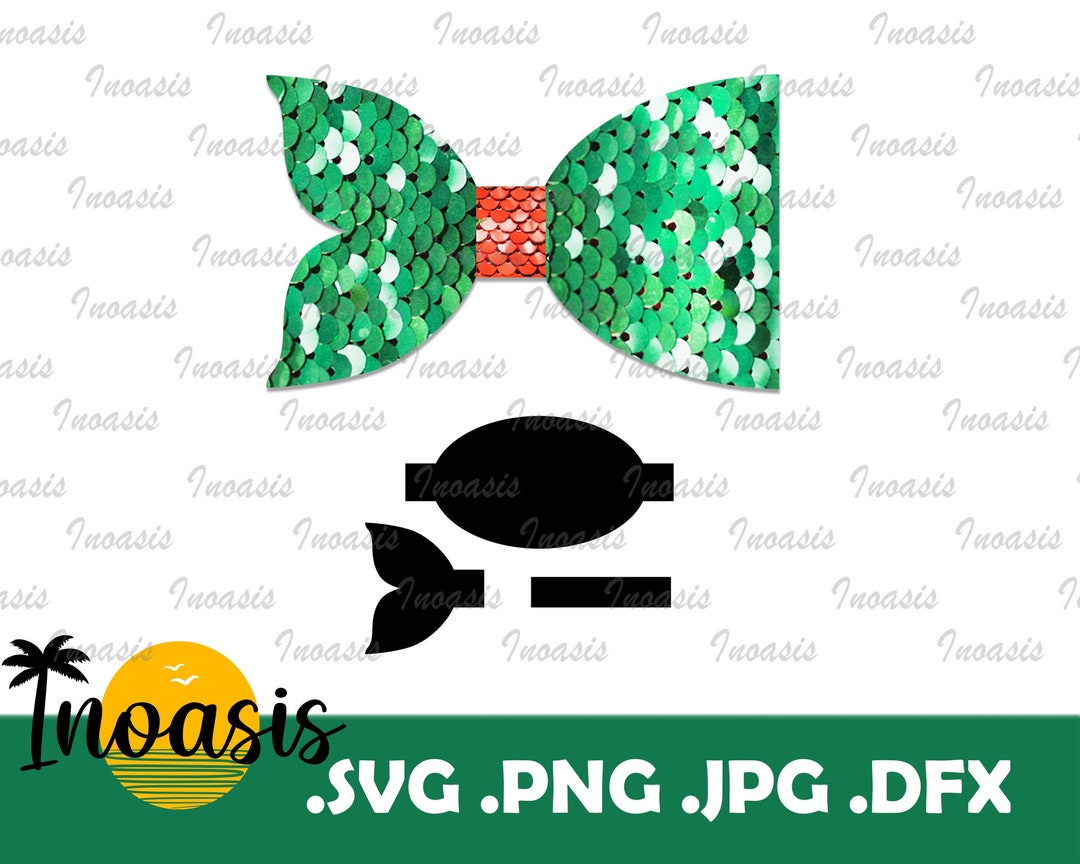 Mermaid Bow SVG Cut File Hair Bow Template Cricut Bow SVG Etsy