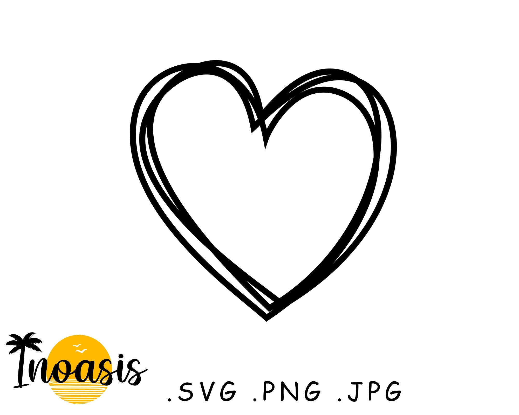 Herz SVG schneiden Datei Hand gezeichnet Herz doddle Herz Valentinstag