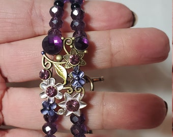 Tranquil Purple Flower Bracelet