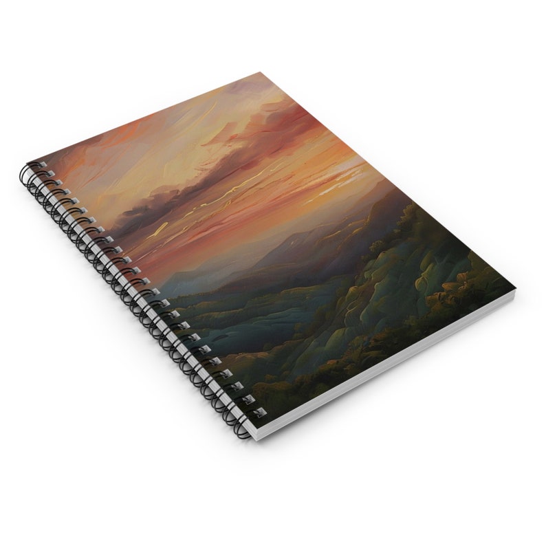 Mountain View Spiral Notebook Ruled Line. Blue Ridge Mountain Art