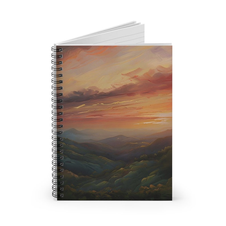 Mountain View Spiral Notebook Ruled Line. Blue Ridge Mountain Art