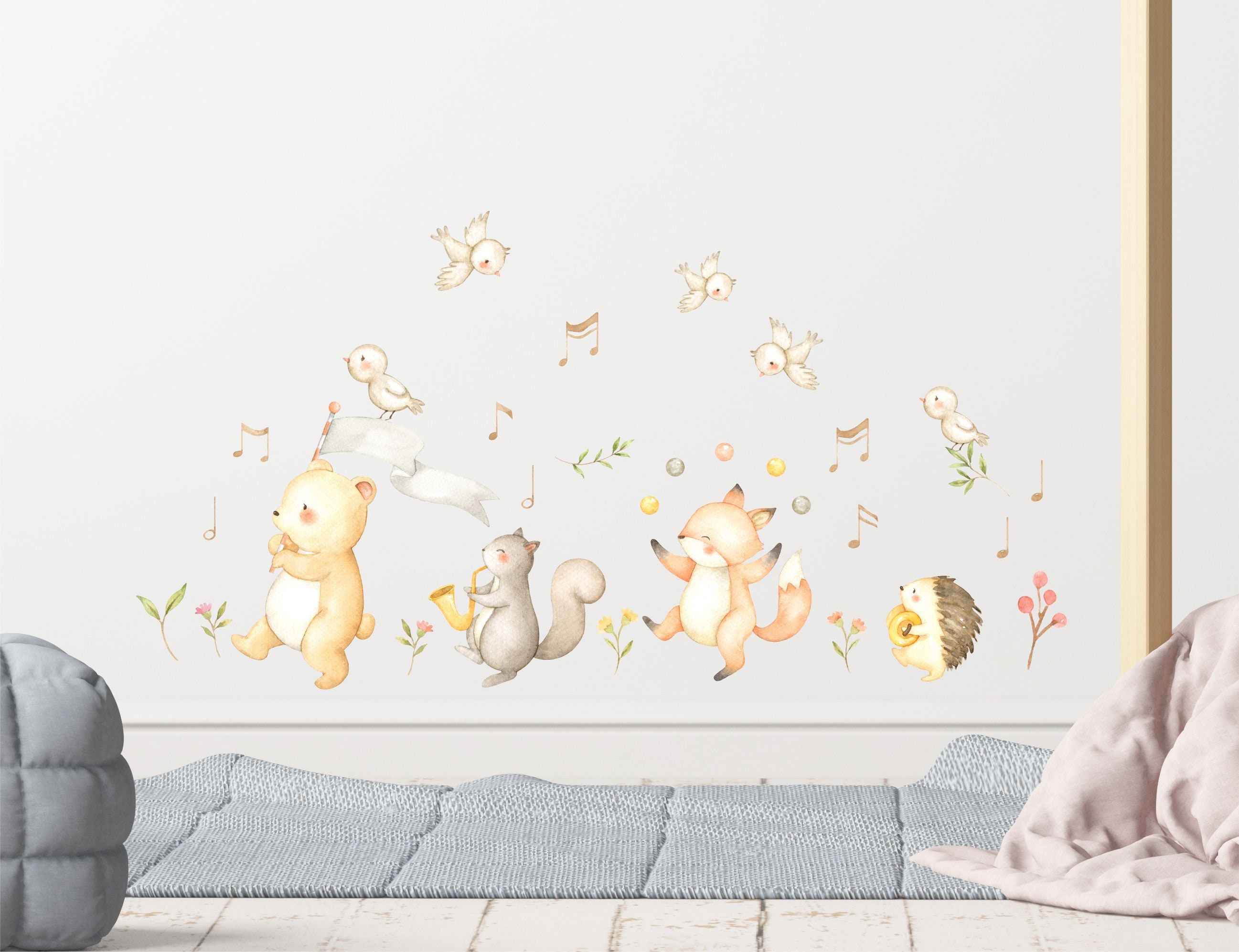 Woodland animal wall vinyl decals for boys or girl nursery Etsy