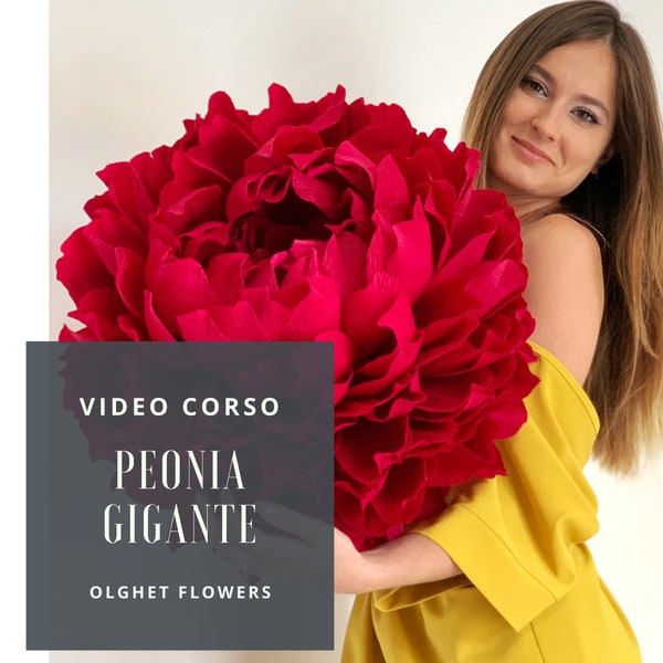 Video Course Giant Peony of Crepe Paper | Giant Flowers Tutorial