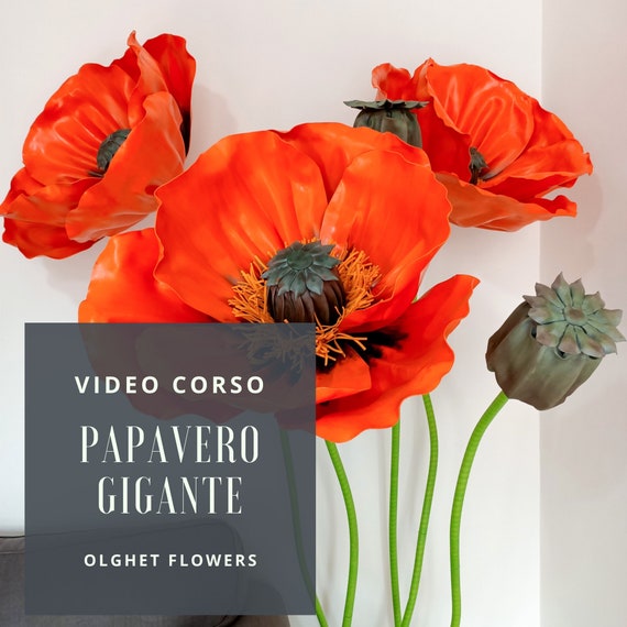 Vidéo Corso Giant Rubber Poppy eva Tutoriel Fleurs géantes 