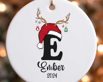 Letter Name Ornament,2024 Christmas Ornament, Custom Name Ornament, Initials ornament, Family ornament, Christmas Gift