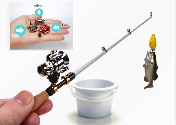 Real Catch Miniature Mini Fishing Gear Mascot Fishing Rod, Reel