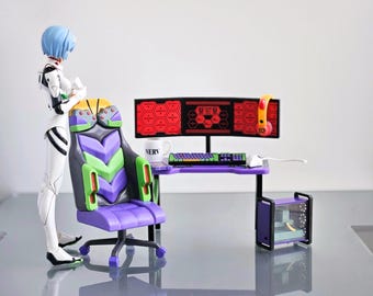 Rement Dollhouse Miniature EVA Evangelion Room/ Gioco/ PC Desktop Computer/ Cuffie/ Sedia da gioco - Italia Rement Dollhouse Miniature EVA Evangelion Room/ Gioco/ PC Desktop Computer/ Cuffie/ Sedia da gioco - Italia