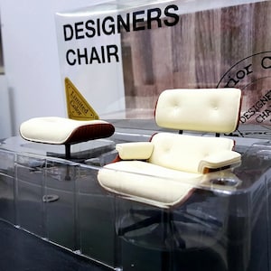 Original 1/12 scale Limited color Miniature Designer Chair Collection - Lounge Chair and Ottoman