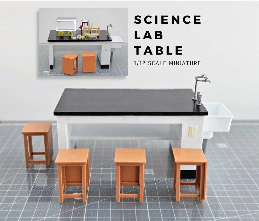 SALE 1/12 Scale Dollhouse Miniature Science Lab Table/ Desk - Finished ...