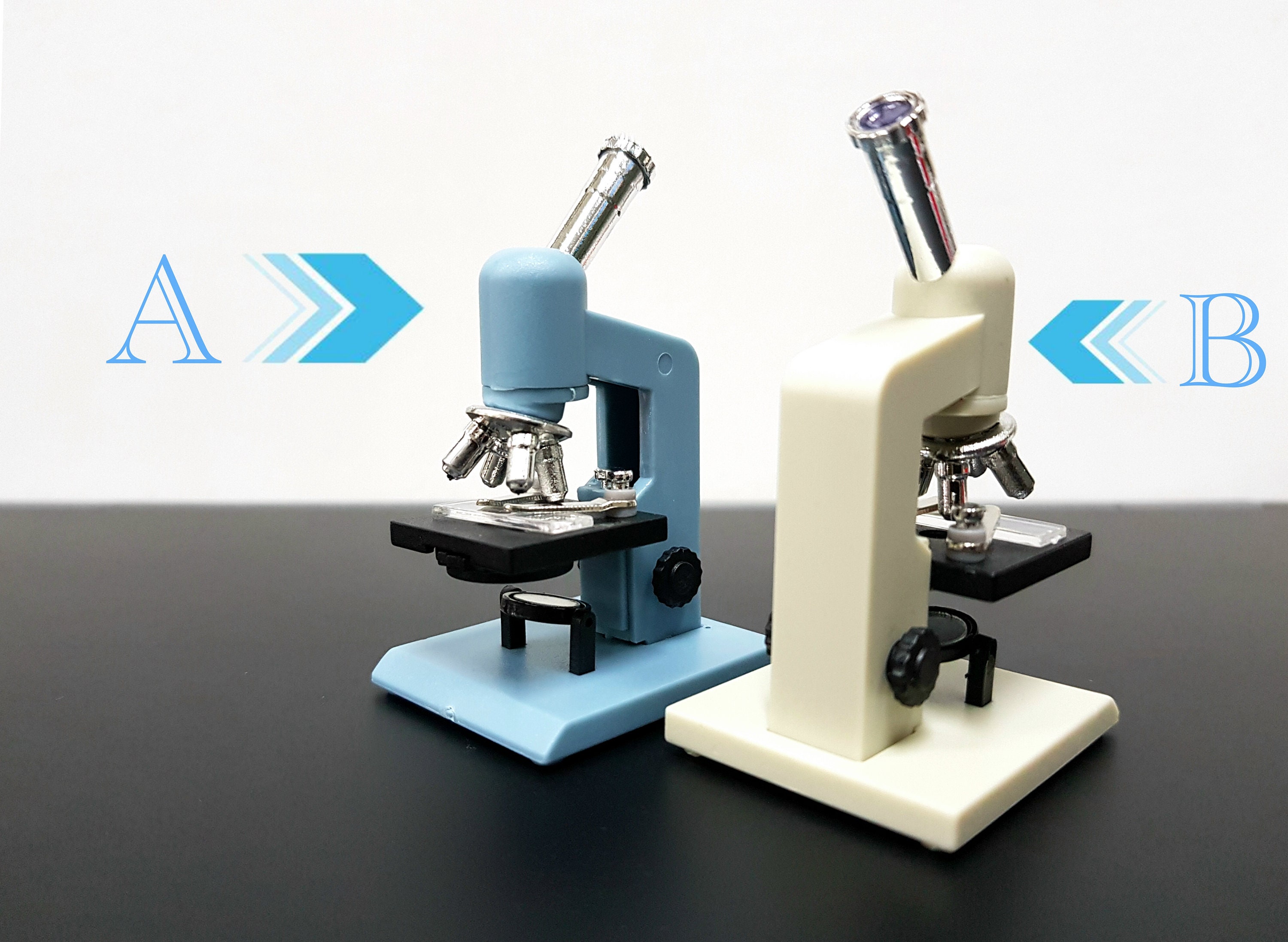 1/6 Scale Miniature Science Lab Microscope,binocular Stereo Microscope &  Test Tube 