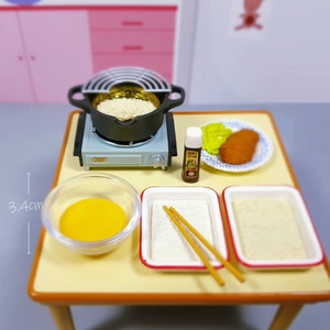 re-ment dollhouse miniature kitchen hot plate and home dinner foods