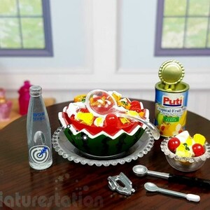 SALE  Re-Ment Let&#39;s Cooking Dessert Kitchen Fruit Punch,Bottle Soda Drink,Can Fruits & etc