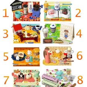 SALE Re-ment size Megahouse Dollhouse Miniature Dog Captain Cafe - Coffee maker, Dessert, Plate,,Bowl and etc
