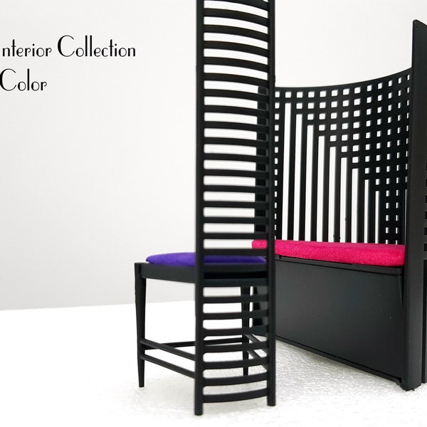 Unique original 1/12 scale Dollhouse Miniature Designer Chair Collection in Limited Color
