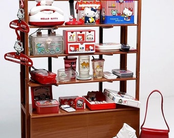 サンリオ　ビンテージ　ミニ　ディスプレーシェルフ　ミニチュアランチセット付き サンリオ ビンテージ ミニ ディスプレーシェルフ ミニチュアランチ