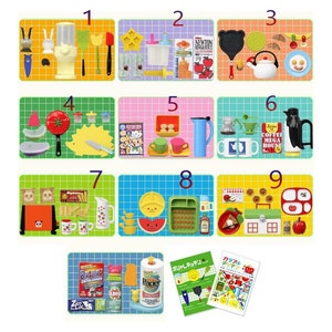 podobnej wielkości Megahouse Dollhouse Miniature Pop'n Tool Tokimeki Kitchen, zestaw do soków, zestaw śniadaniowy, zestaw do herbaty, zestaw do kawy i inne