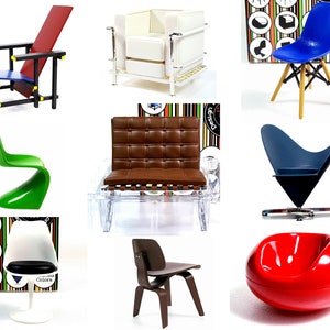 Limited color 1/12 scale Original Dollhouse Miniature Designer Chair Collection