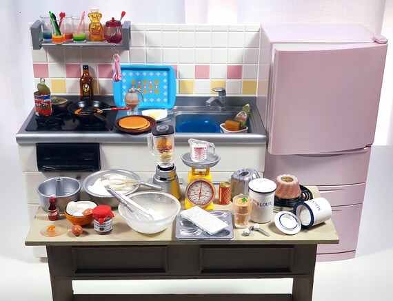 Re-ment Dollhouse Miniature Kitchen Appliances Oven, Microwave Oven, Coffee  Machine and Blender 