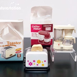 1/12 ~ 1/6 scale Re-ment Dollhouse Miniature Kitchen Appliances Toaster Oven and Coffee Machine