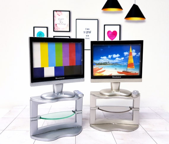 リーメント ドールハウス ミニチュア家電 テレビ テレビ台とリモコン 
