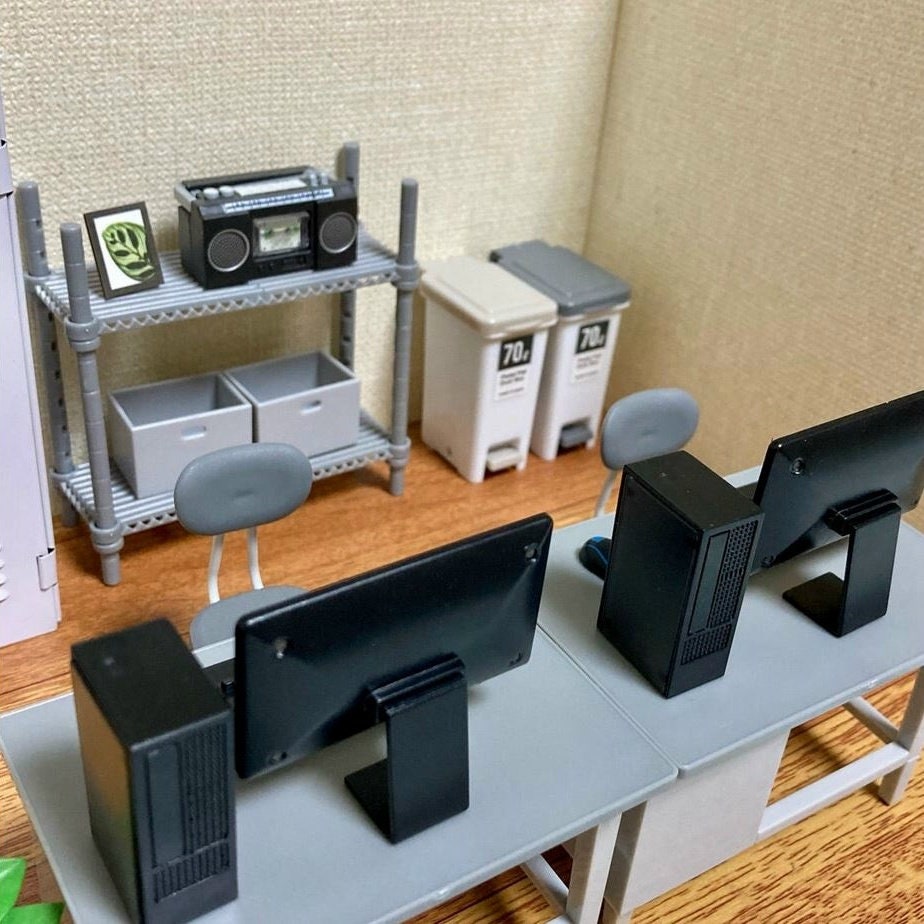 Puppenhaus Möbel Set - Miniatur Büro Mit Computer & Stuhl