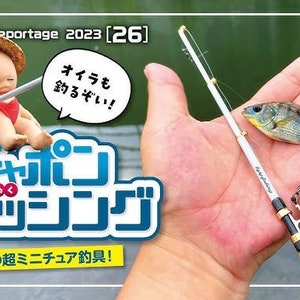 Real catch! Miniature Mini Fishing Gear Mascot - fishing rod, reel, mini Tackle box, Lure case, fishing tools and other accessories