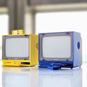 SALE Retro Dollhouse Miniature Collection - TV Television with remote