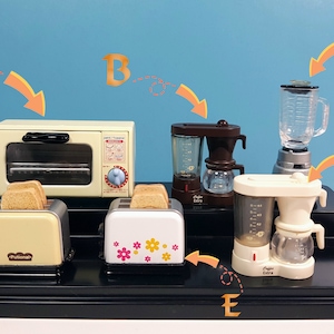 Re-ment Dollhouse Miniature Kitchen Appliances Oven, Microwave Oven, Coffee Machine and Blender