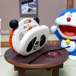 SALE Dollhouse Miniature Home Appliance Retro Showa Nostalgic Panda Music Audio Collection - Record CD Player