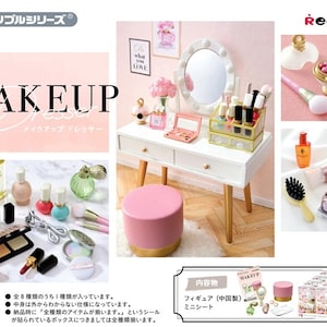 1/12 1/6 scale re-ment dollhouse miniature Petit sample series MAKEUP Dresser/ cosmetics/ dressing table/ hair dryer/ brush set and etc
