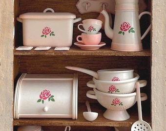 SALE Dollhouse Miniature Vintage Kitchen Cookware Pots Pans Cooking Utensils and accessories