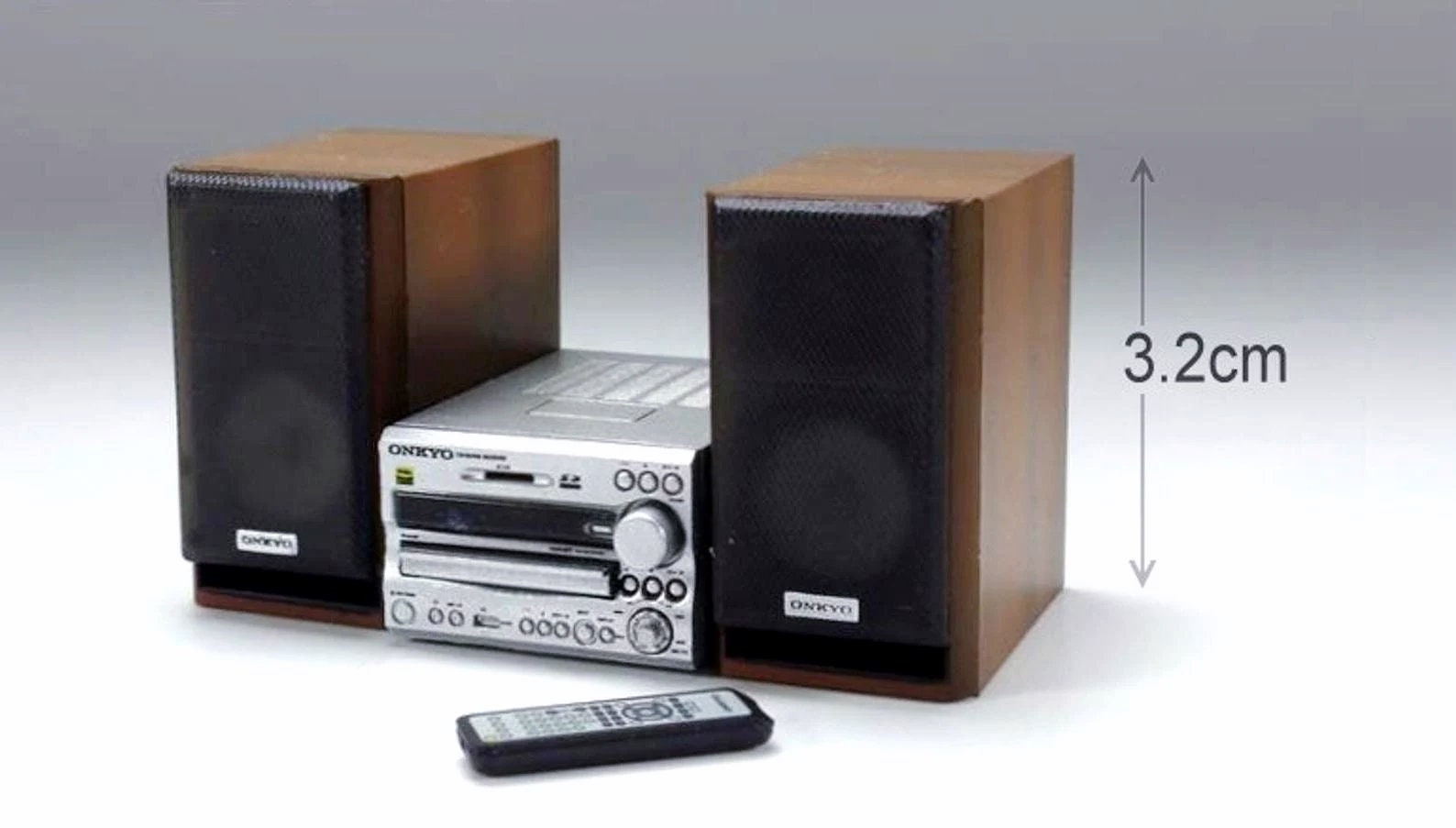 SALE 1/12 scale Diorama Japan's World-Class Audio Equipment Miniature Music Audio Set Collection CD Player, Speaker and Remote Control