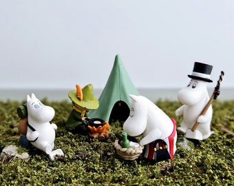 Moomin Family Figures Valley Camping Style with Tent Parts Accessories