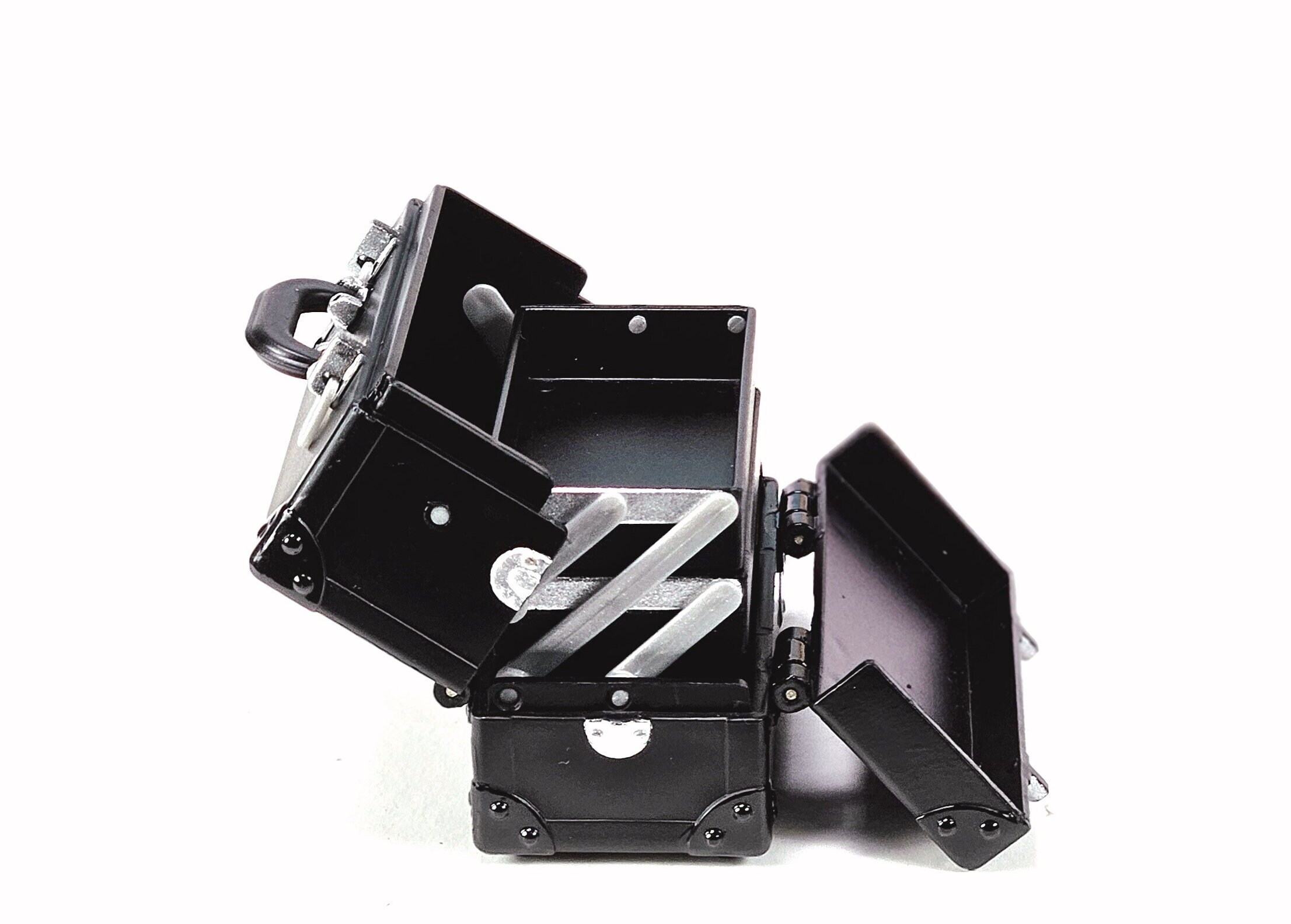 Re-ment miniature Puchi Petite Cosmetic makeup box - Black Matte