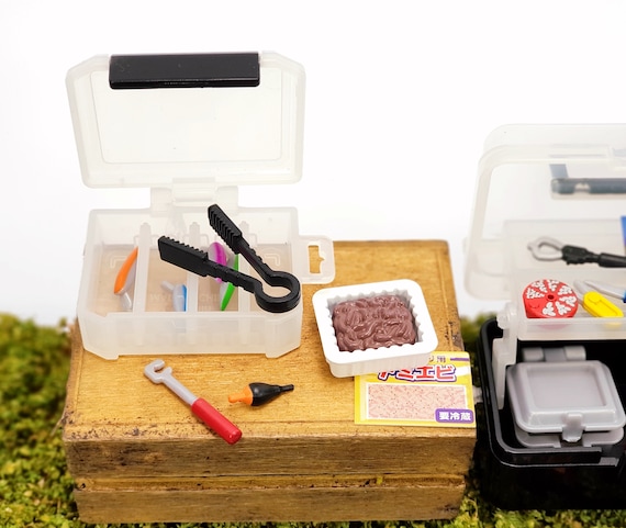 dollar store mini tackle box Dollhouse Miniature Fishing Mini Tackle Box, Lure Case, Fishing Tools and  Accessories