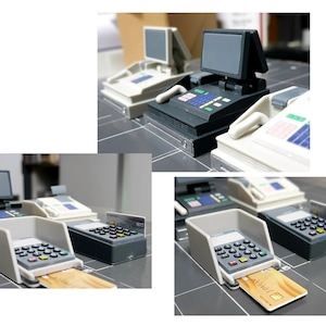 Puppenstube Miniatur Kaufladen Kassenmaschine und Kartenleser