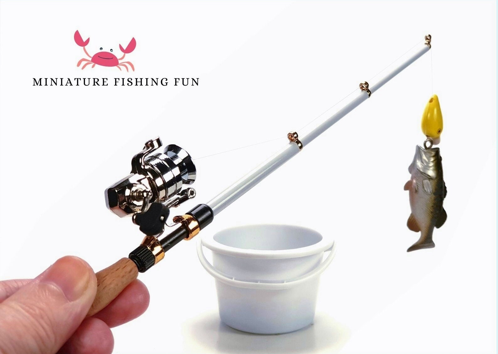 Real Catch Miniature Mini Fishing Gear Mascot Fishing Rod, Reel