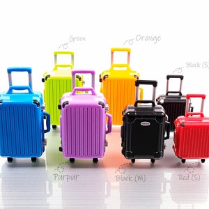 Dollhouse Miniature Travel Suitcase Luggage and Foldable Trolley