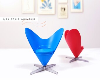 セール ミニチュアデザイナーチェア 1/24スケール - ハート型コーン