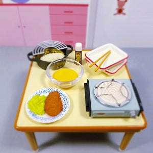 re-ment dollhouse miniature kitchen hot plate and home dinner foods