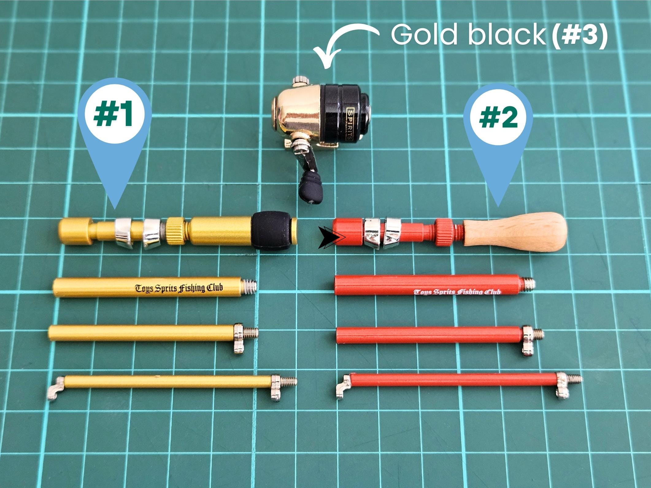 Mini Catch Real Catch! Miniature Mini Fishing Gear Mascot - Fishing Rod, Reel ...