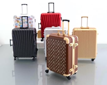 1:12 scale Dollhouse Miniature Diorama Travel Suitcase Luggage with hangers and sticker