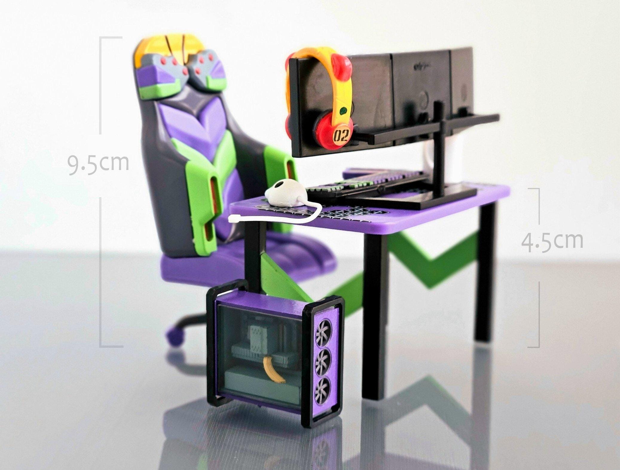 Set Re-Ment Miniature Evangelion Room - Arredamento Casa Delle Bambole In Scala 1:12 - 8 Pezzi