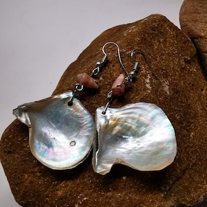 seashell madreperla orecchini con paguro e conchiglie marine