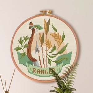Ranger Class Cross Stitch Pattern , Game RPG Cross Stitch , DnD Cross Stitch , Bow Cross Stitch , Fantasy Cross Stitch PDF Chart